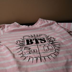 Tops - Pink and White Bts shirt Tops - Pink and White Bts shirt